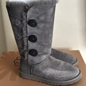 UGG Gray Winter Boots with Sheepskin Lining